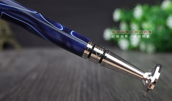 淘金周 8deco镂花防熄火烟斗压棒带通针  碾磨式 club蓝彩-3