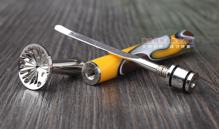 淘金周 8deco镂花防熄火烟斗压棒带通针  碾磨式 club黄彩-2