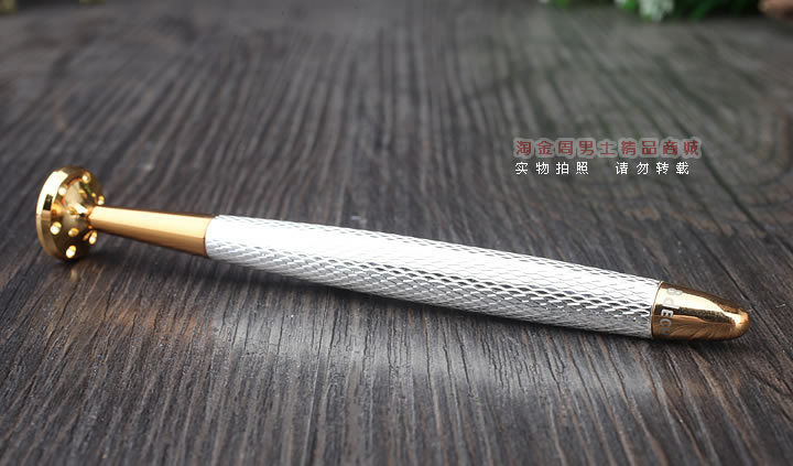 淘金周 8deco镂花防熄火烟斗压棒带通针  碾磨式 亮银-1