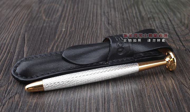 淘金周 8deco镂花防熄火烟斗压棒带通针  碾磨式 亮银-3